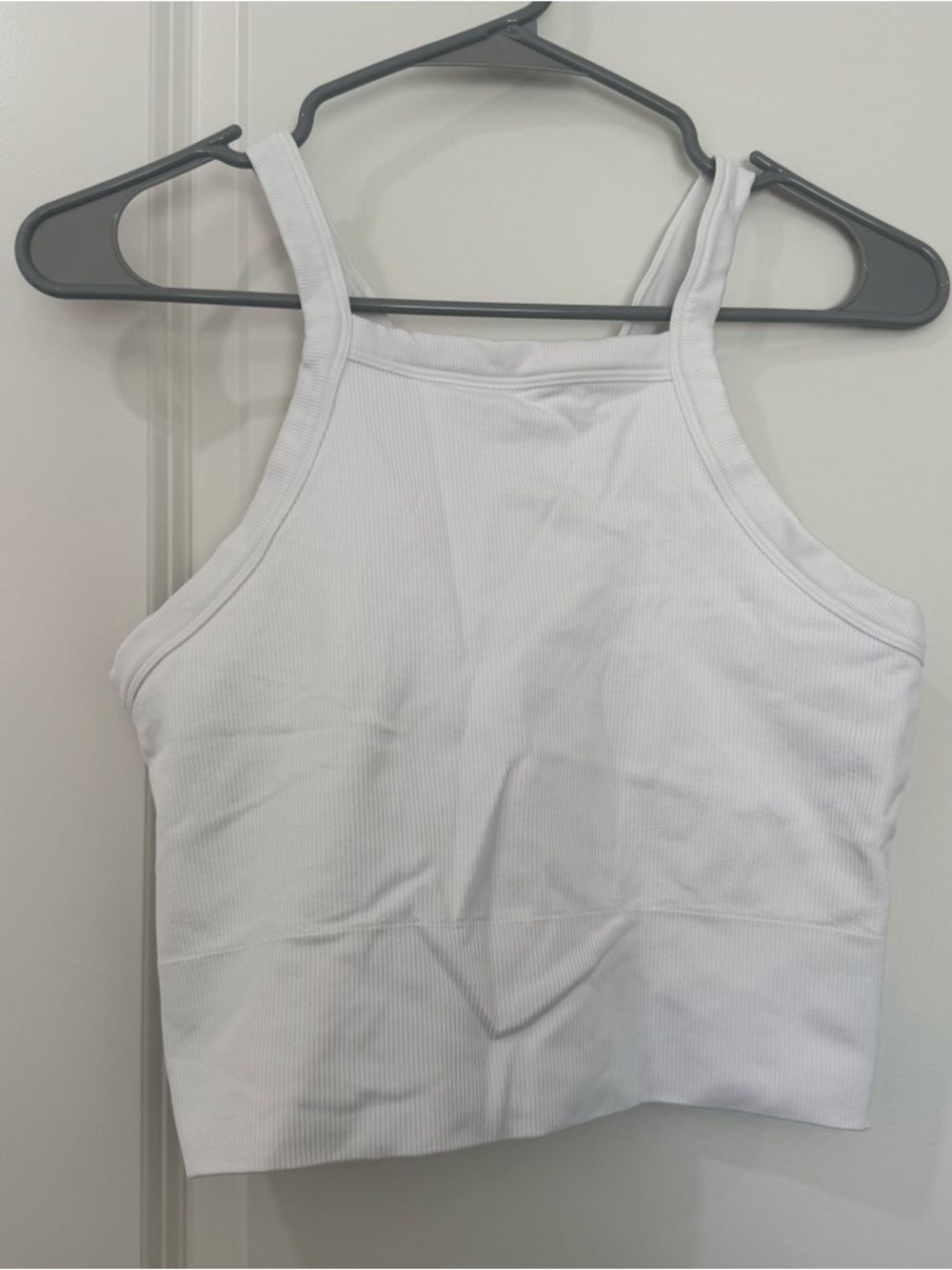 Athleta Aurora White Ribbed Sports Bra